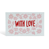 Cambridge Imprint Leaves and Stars Tiny With Love Cards Pale Pink and Red - Pack of 6