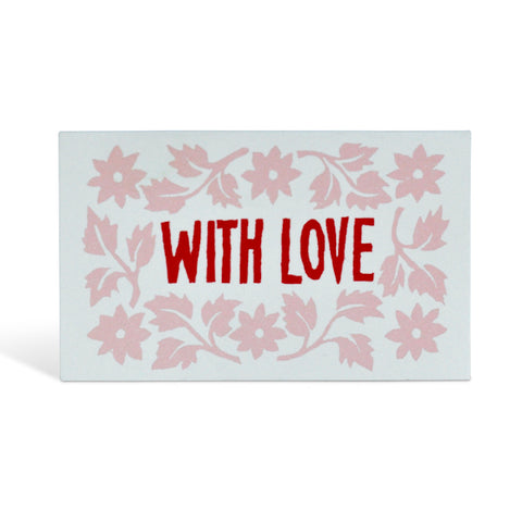 Cambridge Imprint Leaves and Stars Tiny With Love Cards Pale Pink and Red - Pack of 6