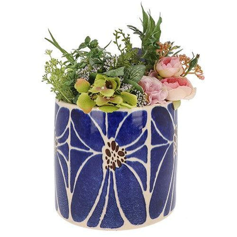 Tropical Petal Planter Small Blue