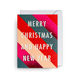 Five Pack Of Small Christmas Cards - "Merry Christmas And Happy New Year""