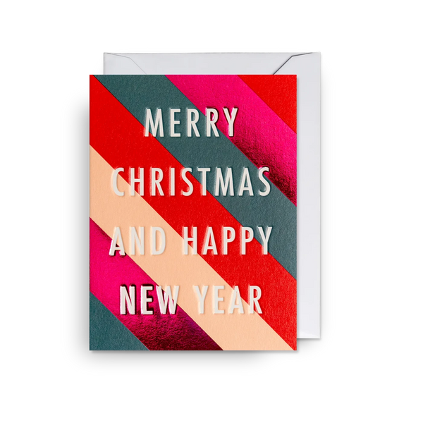 Five Pack Of Small Christmas Cards - "Merry Christmas And Happy New Year""