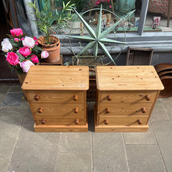 Pine Bedside Cabinets