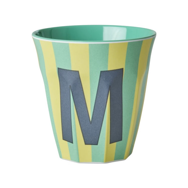 Stripe Melamine Blue Alphabet Cups - A to Z