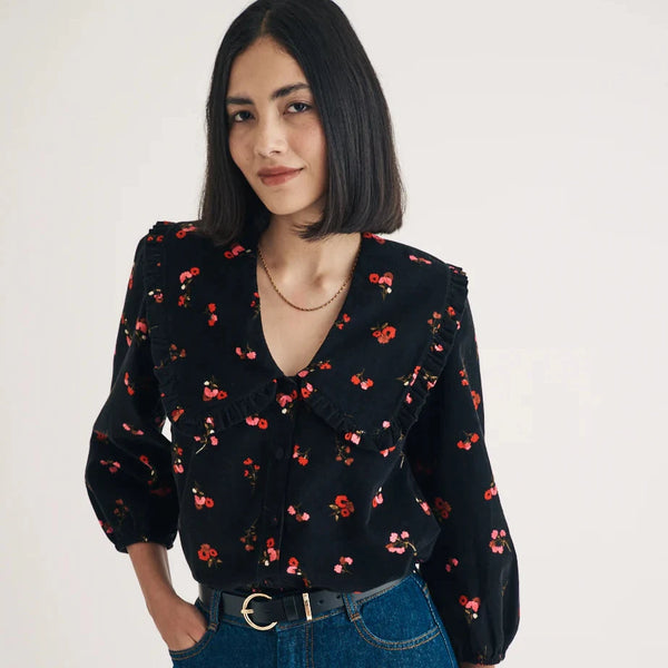 Nobody’s Child Ditsy Floral Emmie Blouse - Black Cord