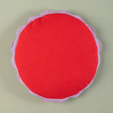 Scarlet Round Block Colour Cotton Cushion