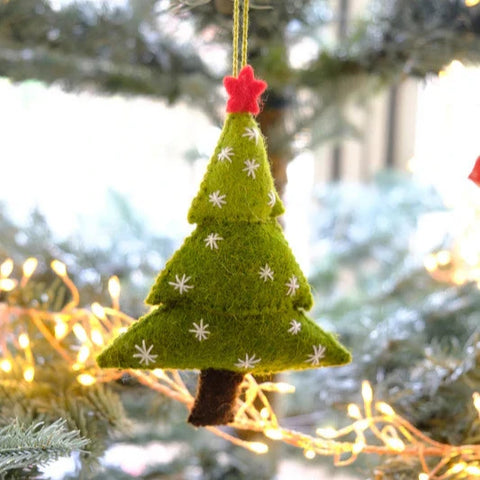 Christmas Tree with Stars Hanging