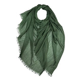 Sea Green Classic Cotton Blend Plain Scarf