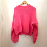 Long Sleeve Mohair Jumper Neon Pink