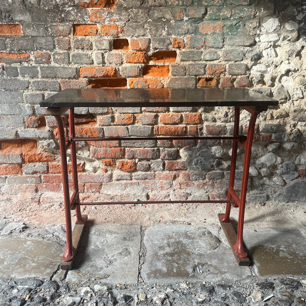 Vintage Cast Iron Table with Marble Top