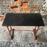 Vintage Cast Iron Table with Marble Top