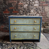 Vintage Painted Rattan Chest of Drawers