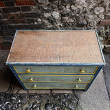 Vintage Painted Rattan Chest of Drawers