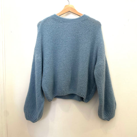 Long Sleeve Mohair Jumper Icy Blue