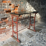 Vintage Cast Iron Table with Marble Top