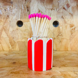 Stripy Match Stick Holders - Choose Your Colours