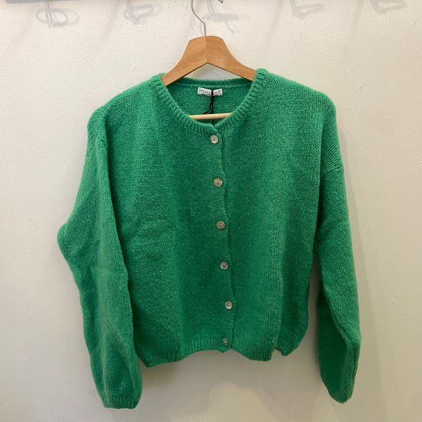 Button Through Mohair Cardigan - Emerald