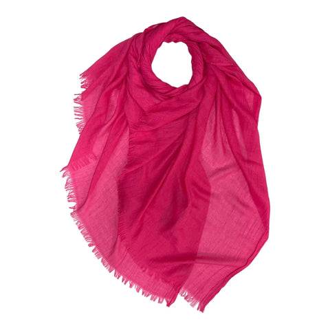 Hot Pink Classic Cotton Blend Plain Scarf