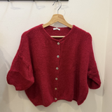 Cropped Mohair Cardigan - Cerise