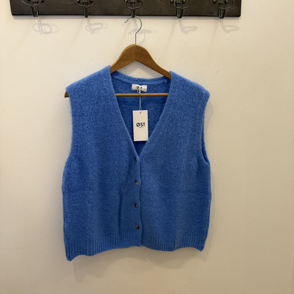 Erika kid Mohair Vest - Cornflower Blue