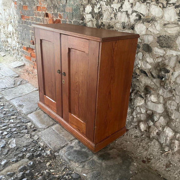 Antique Pitch Pine School Cupboard