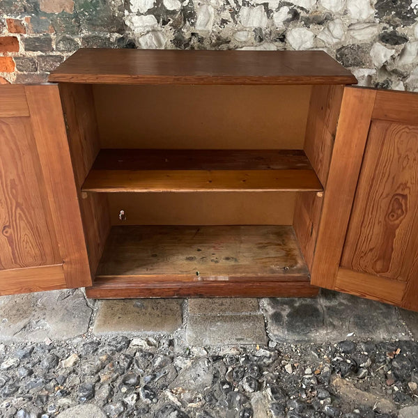 Antique Pitch Pine School Cupboard