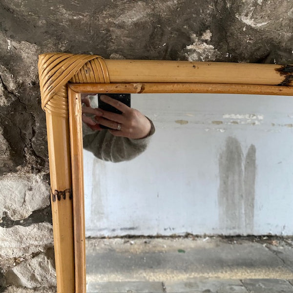 Vintage Bamboo Mirror