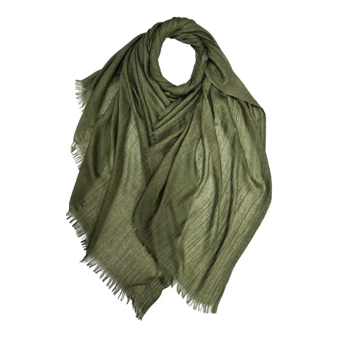 Khaki Classic Cotton Blend Plain Scarf