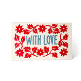 Cambridge Imprint Leaves and Stars Tiny With Love Cards Red and Blue - Pack of 6