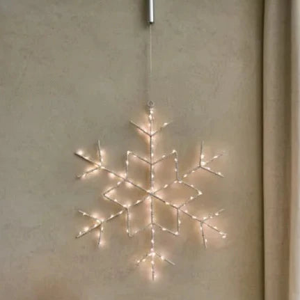 Lumi Hanging Snowflake Ornament - White