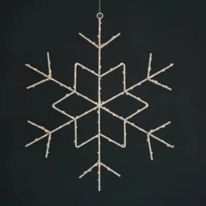 Lumi Hanging Snowflake Ornament - White