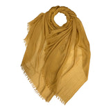 Mustard Classic Cotton Blend Plain Scarf