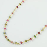 Multi Tourmaline Stone Chain Necklace