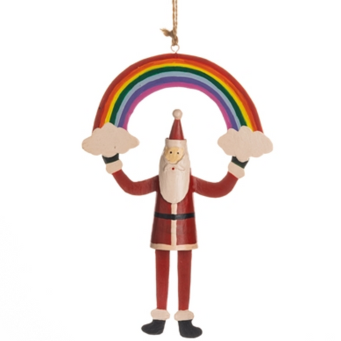 Rainbow Santa Decoration