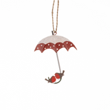 Robins on Umbrella Decoration