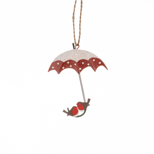 Robins on Umbrella Decoration