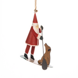 Santa and Dog on Paddleboard