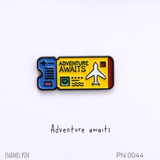 Adventure Awaits Flight Ticket Enamel pin