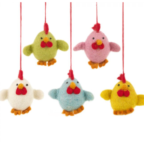 Chattering Chicks Hanging Felt Decoration