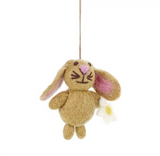 Mini Easter Bunny Hanging Felt Decoration