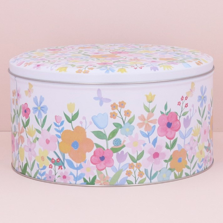 Pastel Flowers Cake Tin
