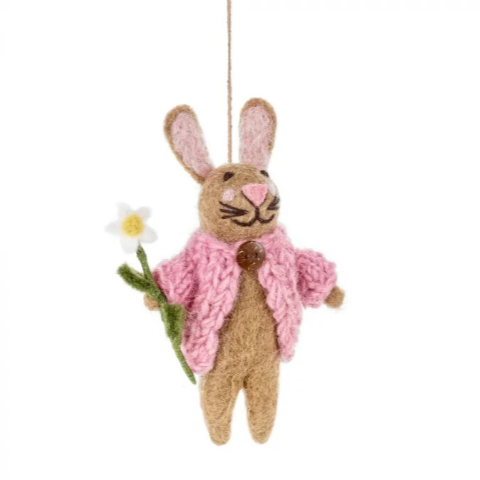 Blossom the Bunny Hanging Felt Easter Decoration