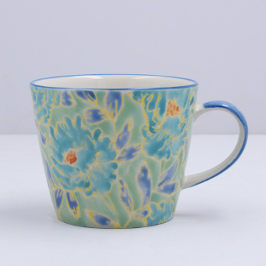 Blue Drama Peonies Mug