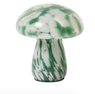 Mushroom Lamp - Green/White