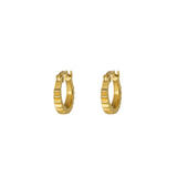 One & Eight Gold Wren Ridged Hoop Earrings