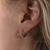 One & Eight Gold Wren Ridged Hoop Earrings