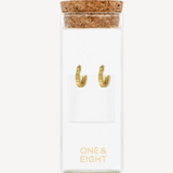 One & Eight Gold Wren Ridged Hoop Earrings