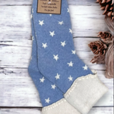 Jess and Lou Blue Star Ladies Cuff Socks