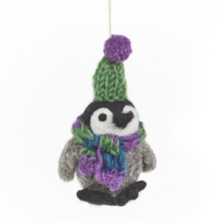 Frosty Penguin - Felt Hanging Christmas Decorations