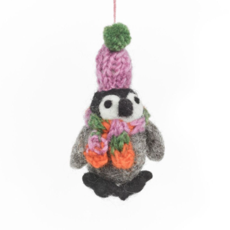 Frosty Penguin - Felt Hanging Christmas Decorations