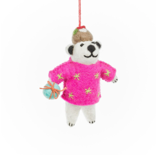 Polar Pudding Bear Christmas Hanging Decoration